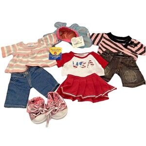 Build A Bear Girls Outfits Shirts, Pants, Sweater, Tutu Skirt, Sneakers New